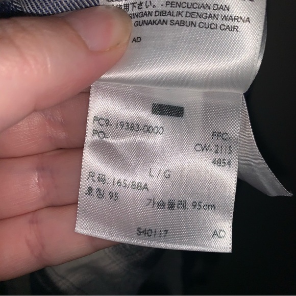 Levi's Blue and White Plaid Button Up Shirt with Tie L - Picture 6 of 10